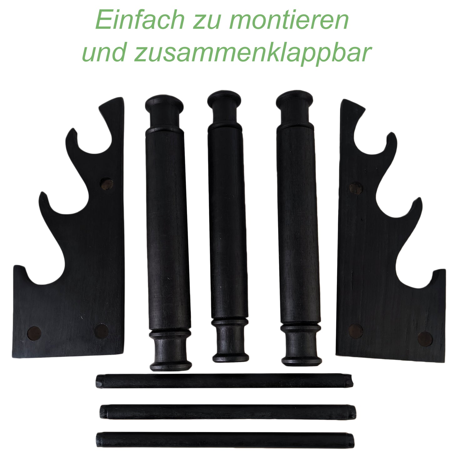 Handcrafted Wooden Bracelet Display Stand 30cm (11.8 inches) Black | 3-Tier Solid Wood Jewelry Organizer | Collapsible Retail Display Holder for Shop Window & Home