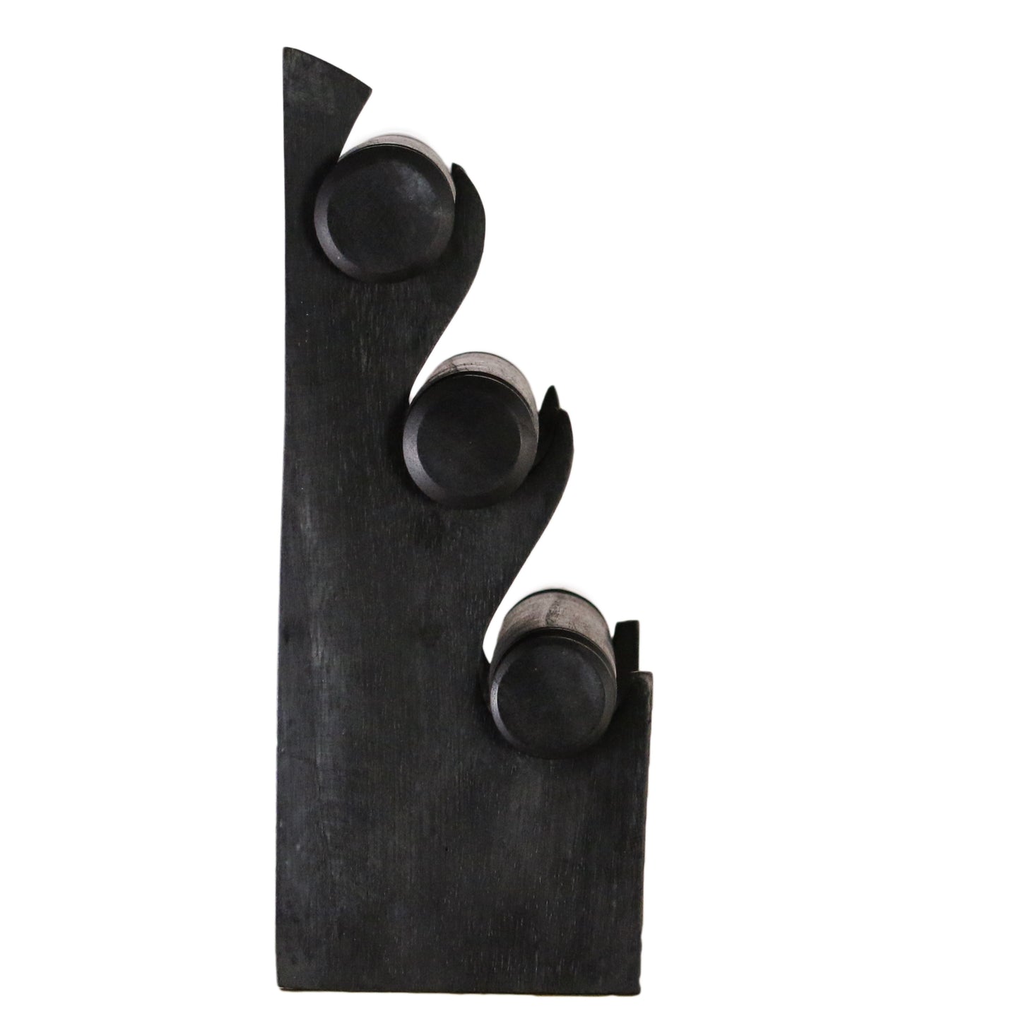 Handcrafted Wooden Bracelet Display Stand 30cm (11.8 inches) Black | 3-Tier Solid Wood Jewelry Organizer | Collapsible Retail Display Holder for Shop Window & Home