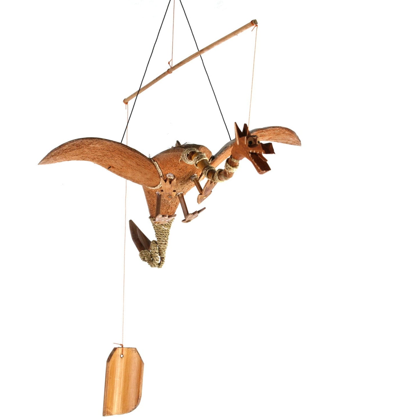 Wind chime mobile outdoor indoor kite made of coconut and bamboo