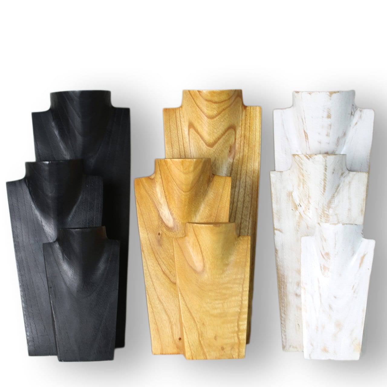 Wooden Jewelry Stand Nature colored 40cm (15.7") | Necklace Display Bust