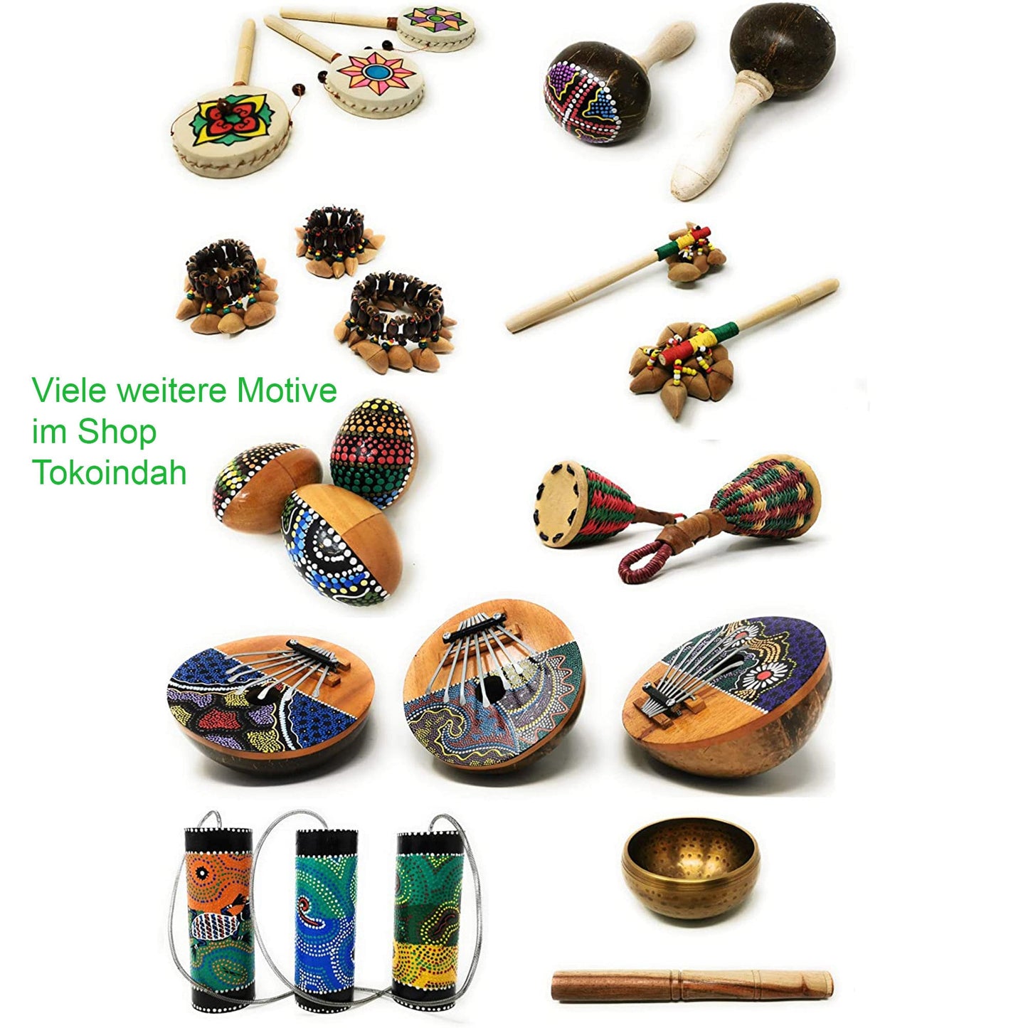 Kalimba thumb piano Sansula percussion instrument made of coconut and wood