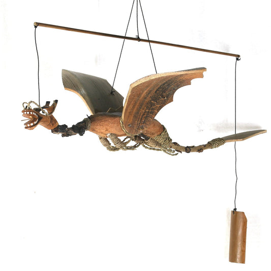 Wind chime mobile outdoor indoor kite XL made of coconut and bamboo