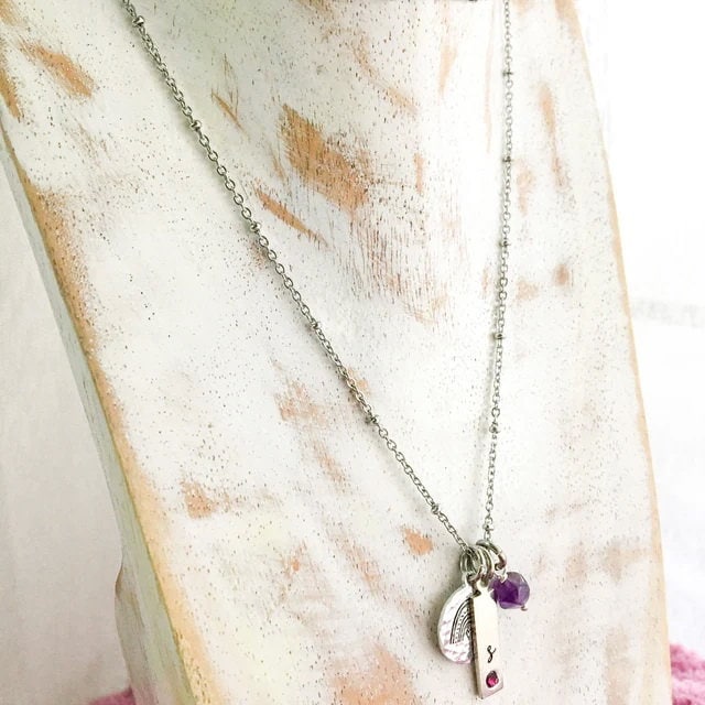 Wooden Jewelry Stand white wash 40cm (15.7") | Necklace Display Bust