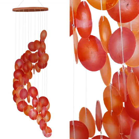Capiz shell chain garland orange as a hanging decoration for windows or decoration living room garden decoration length 70 cm