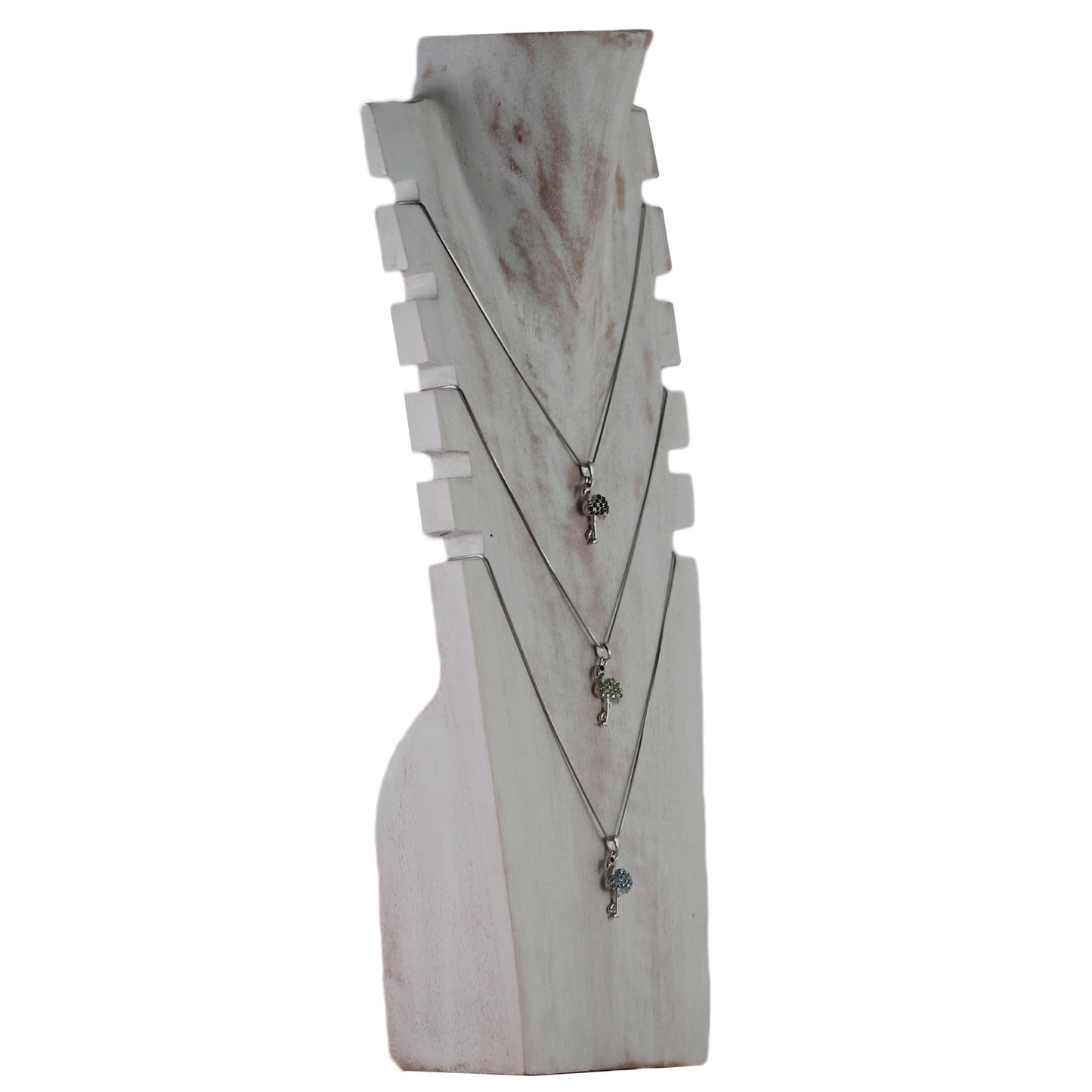 40 cm necklace stand jewelry stand chain display jewelry bust made of wood for several necklaces White wash