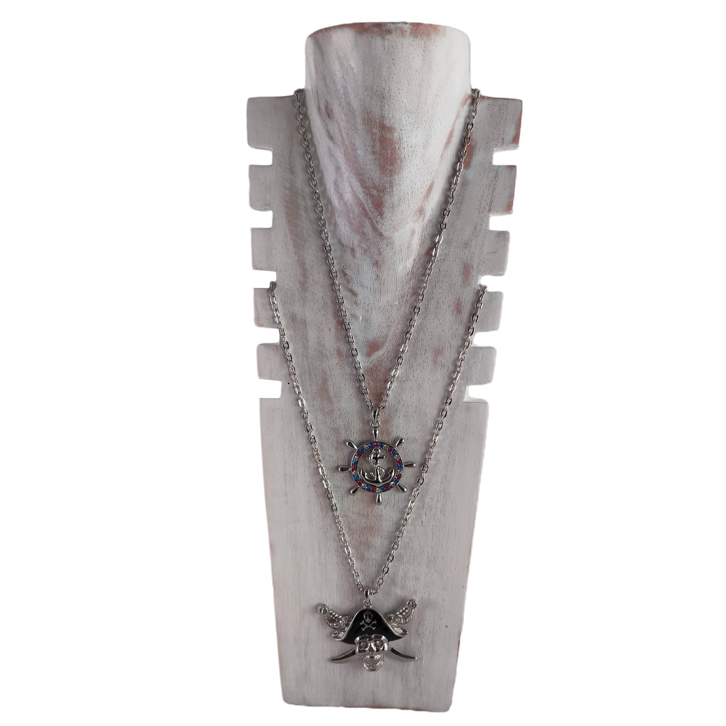 40 cm necklace stand jewelry stand chain display jewelry bust made of wood for several necklaces White wash