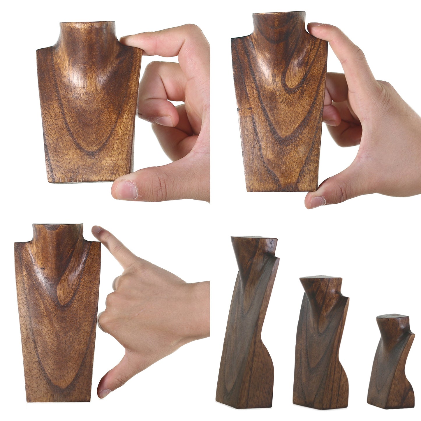 a series of photos showing different angles of a wooden object