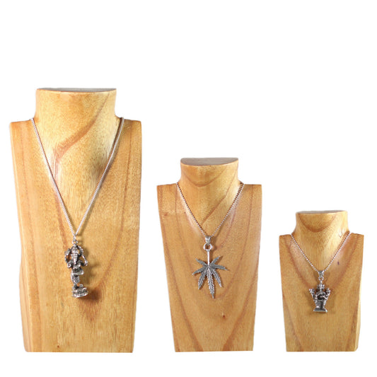 MINIATURE necklace stand jewelry stand chain display jewelry bust made of wood set 3 -10 / 15 / 20 cm natural