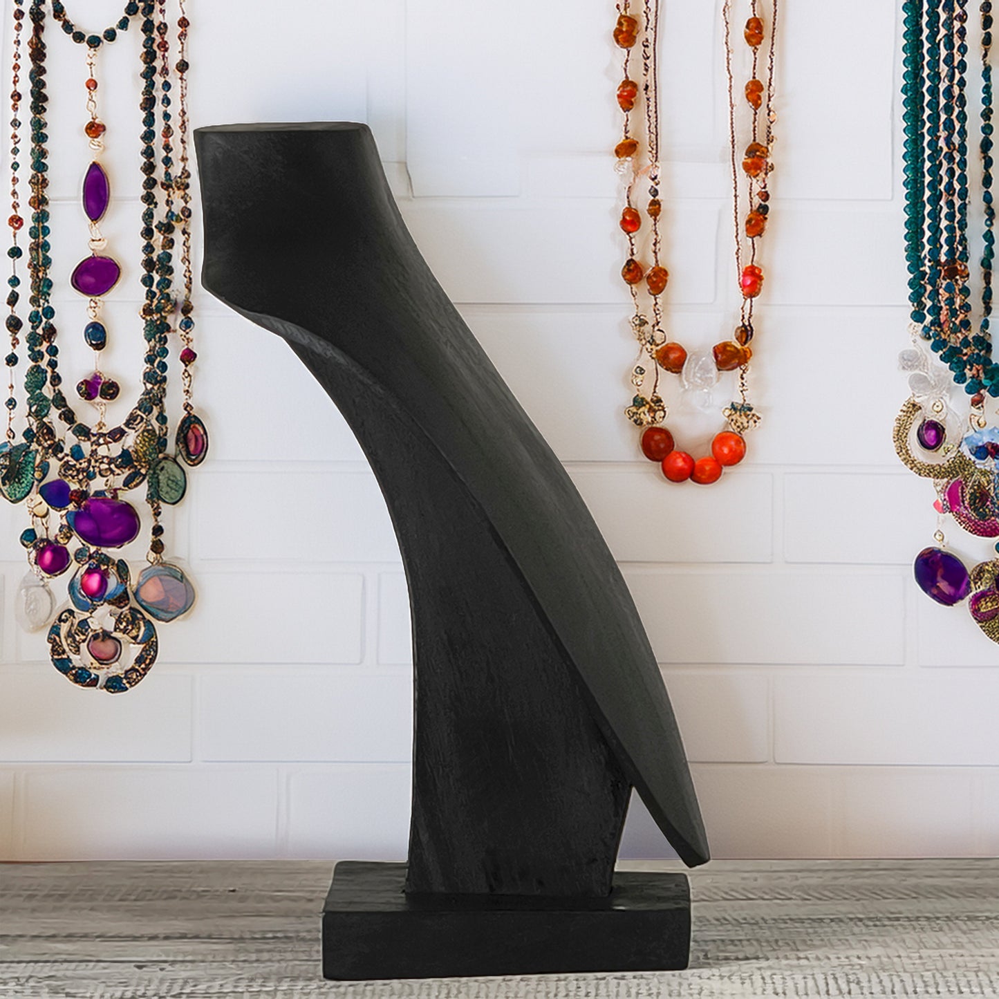 Elegant jewelry bust - jewelry holder - necklace holder - jewelry stand made of wood 10 x 8 x 5 inches