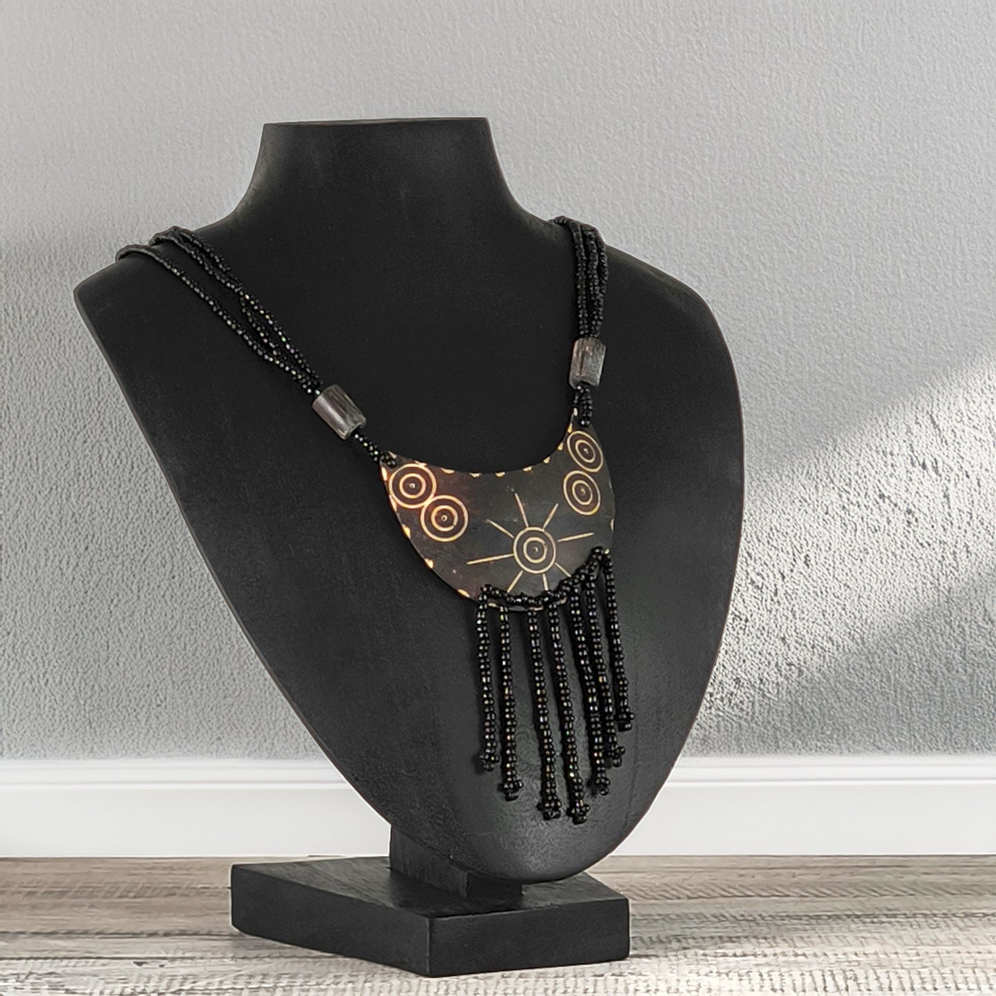 Elegant jewelry bust - jewelry holder - necklace holder - jewelry stand made of wood 10 x 8 x 5 inches