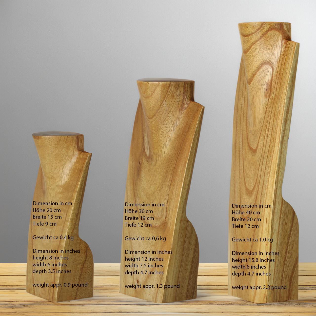 Elegant jewelry bust - jewelry holder - necklace holder - jewelry stand made of wood Nature finishing colored 3 sizes