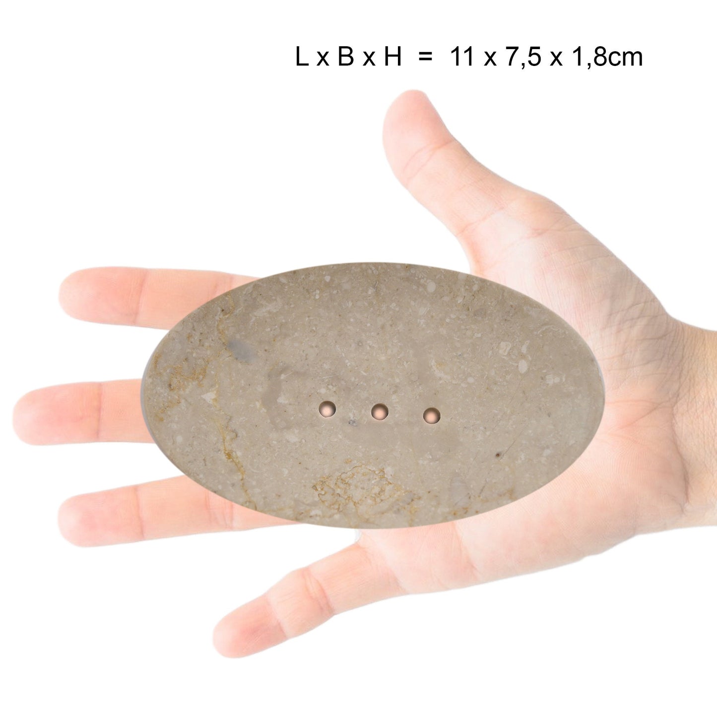 Soap dish made of natural marble stone handmade with drainage channel - hygienically extends the life of your soap  shape oval