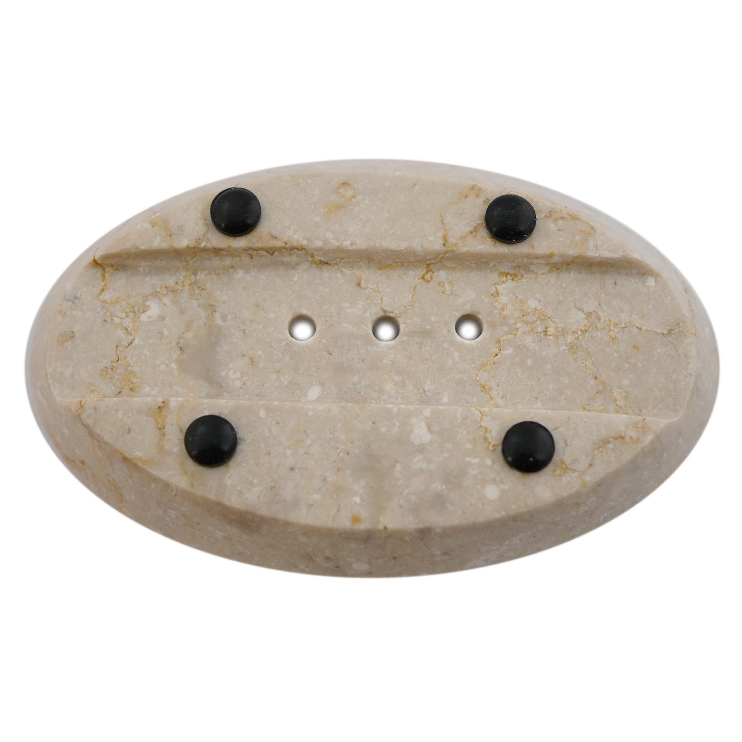 Soap dish made of natural marble stone handmade with drainage channel - hygienically extends the life of your soap  shape oval