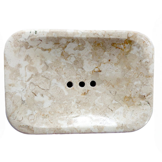 Soap dish made of natural marble stone Handcrafted with drainage channel - hygienically extends the life of your soap - shape rectangular
