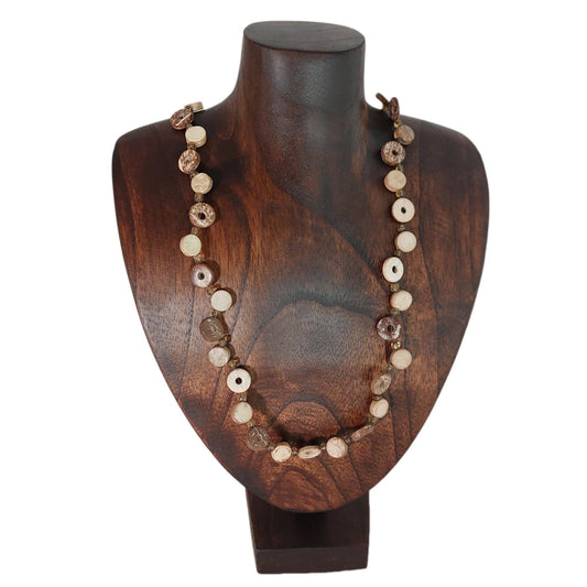 "Wooden Necklace Display Stand 25cm (9.8 inches) deep brown | Professional Jewelry Bust Display Holder | Handcrafted Oak Wood Jewelry Mannequin for Necklaces, Chains & Pendants | Retail & Home Organization"