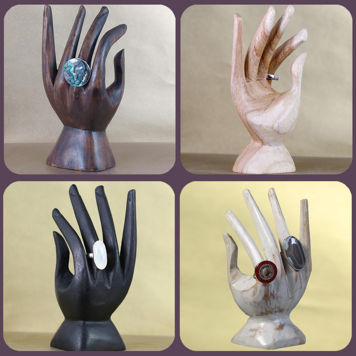 Wooden Jewelry Hand Stand | Ring & Jewelry Display