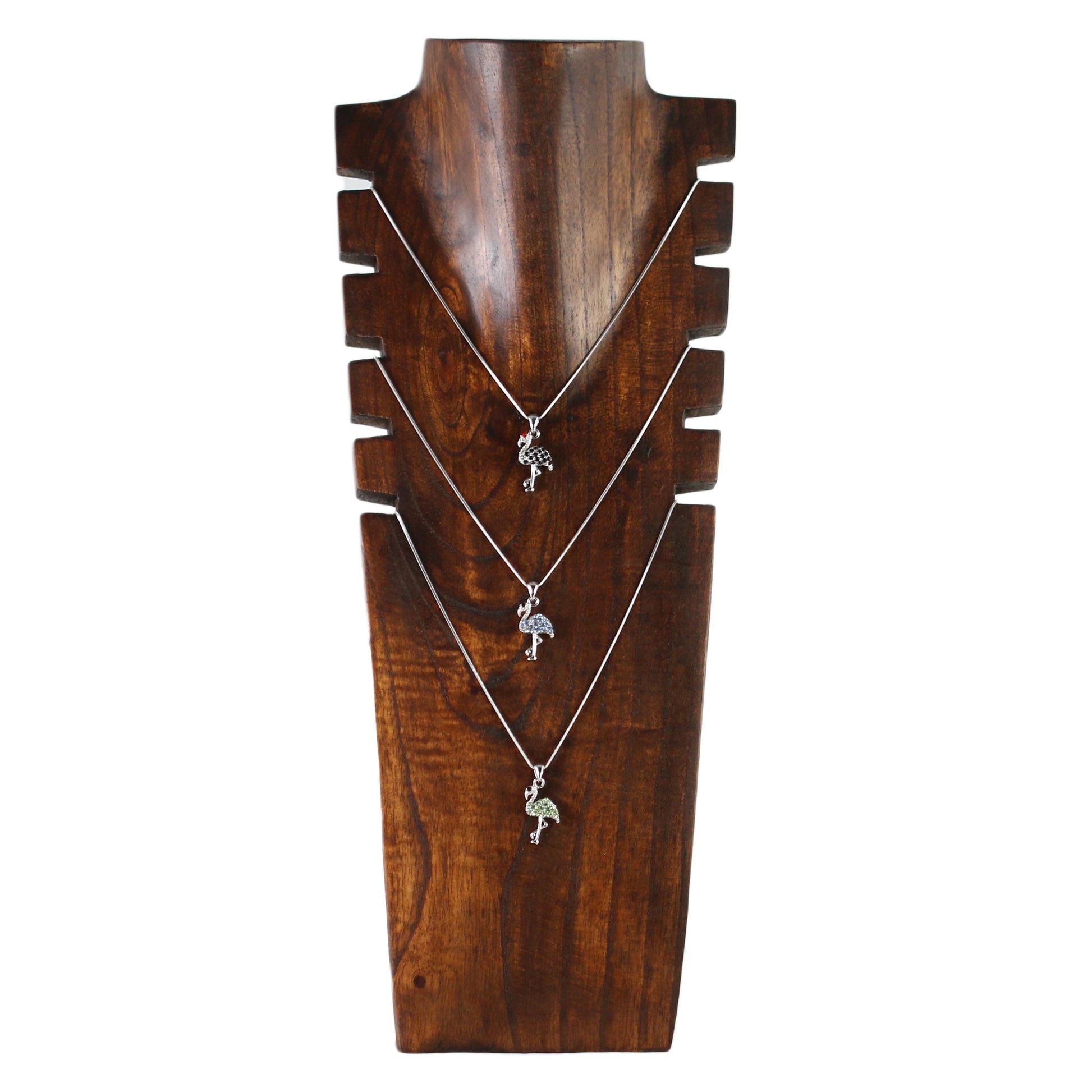 Wooden Necklace Display Set 4 Colors | Professional Chain Display Stand